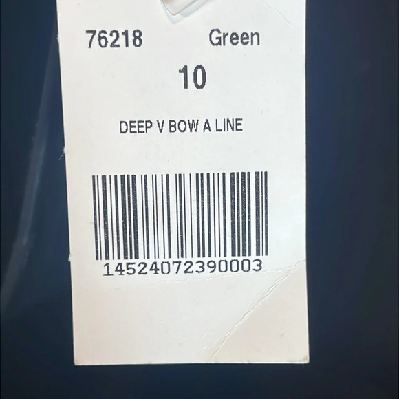 Rickie Freeman for Teri Jon Deep V Bow A Line midi dress in green size 10 - Picture 13 of 13